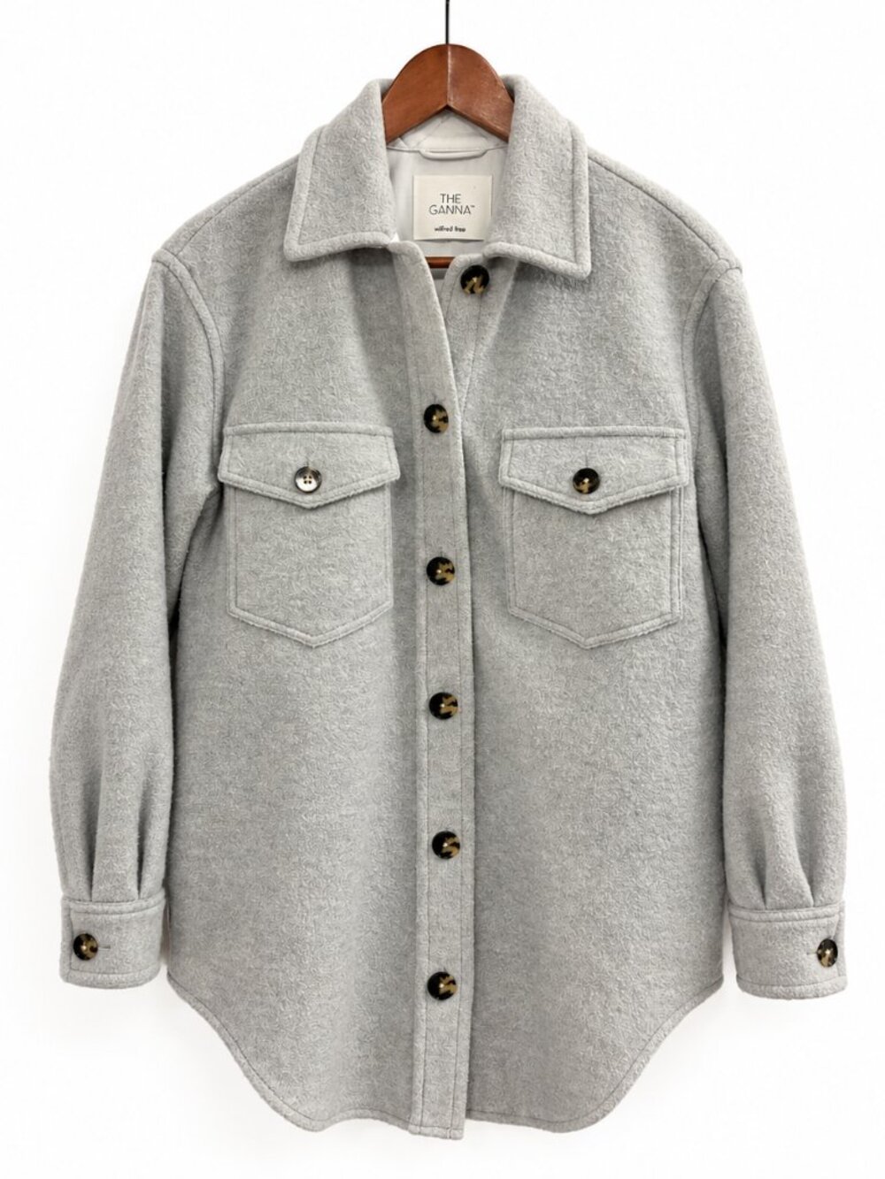 Aritzia Wilfred Free The Ganna Shirt Jacket-Grey XS